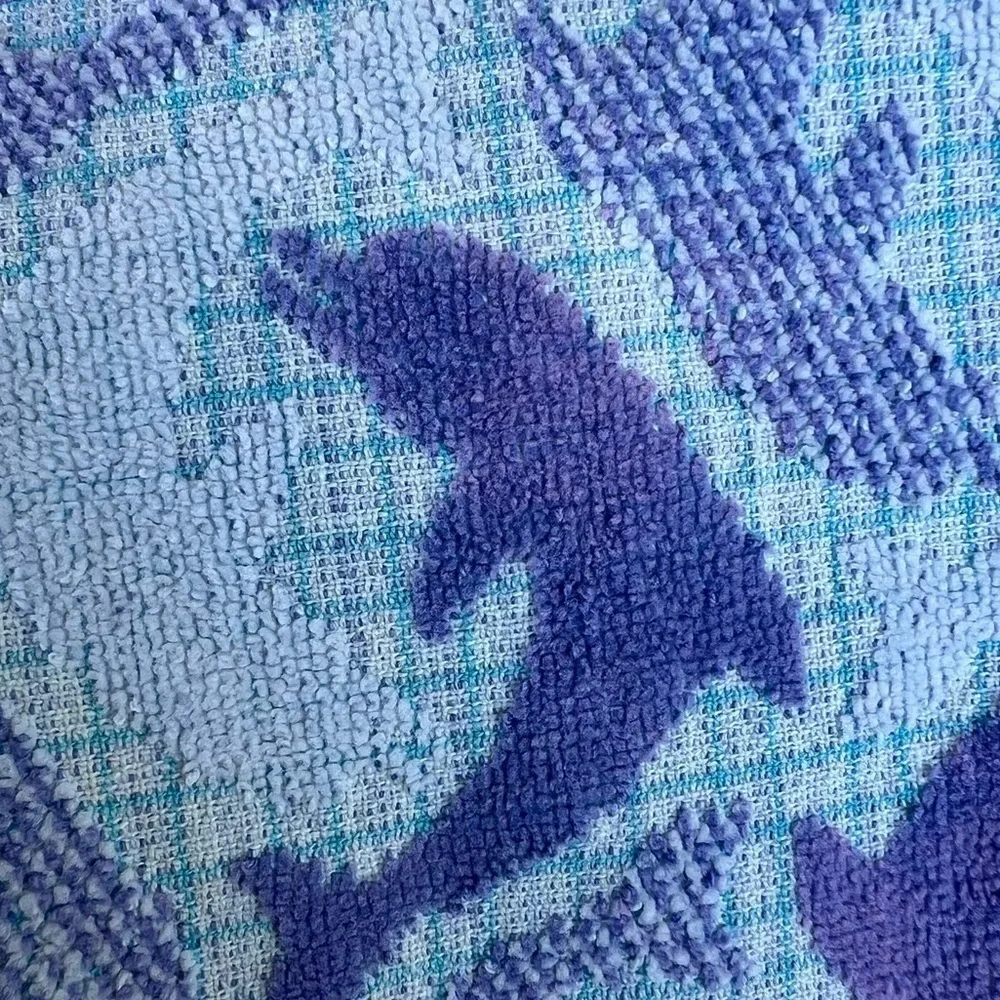 VTG Y2K Textured Dolphin Hawaii Beach Towel Maiden Sunshine Corp Brazil 28x58